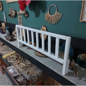 Resim Se7enSky Beyaz 120x50 Cm Yatak Kenarına Geçmeli, Divan Hemnes Uyumlu Yatak Bariyeri, Korkuluk 