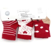 Resim Bebitof 3'lü Bebek Çorabı 401 Kırmızı-beyaz 