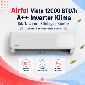 Resim Airfel Vista Serisi 2026 Split LTXP35A 12.000 Btu/h A++ Inverter Klima R32 