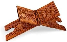 Resim Konya Ahşap Rahle Kahverengi Oymalı Ahşap Rahle Büyük Boy 65 Cm 