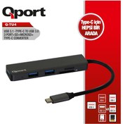 Resim Qport Q-TU4 Type-C to USB 3.0 3Port+SD +Micro SD +Type-C Çevirici 