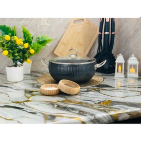 Resim İstiridye Granit Güveç Seti Gold Kulp Gümüş Kulp 