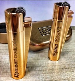Resim Clipper Kişiye Özel Metal Çakmak Baskı li ve Özel Kutulu Altın 