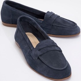 Resim Luvi Shoes Tory Kot Süet Hakiki Deri Kadın Loafer Ayakkabı Kot Mavi 