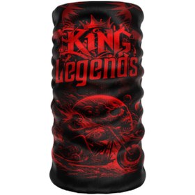 Resim Crown Micro Kuru Kafa - King Legend Baskılı Kırmızı Bandana - Motosiklet Buff-Boyunluk Maske Kask Altı Balaklava 