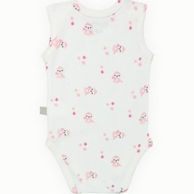 Resim Boumini Pamuklu Bebek ÇıtÇıtlı Atlet Body Pembe Miskin Zarf Yaka 0-36 ay 