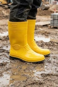 Resim Gezer Erkek Kısa PVC Su Geçirmez İçi İnce Astarlı İş Çizme 