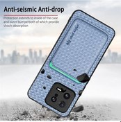 Resim Xiaomi Poco X7 Pro Karbon Fiber Deri Kart Manyetik Telefon Kılıfı İçin Yeşil 