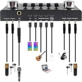 Resim Hype Store BM800 Live Plus Set Efektli Ses Kartı Mikrofon Stand Kayıt Canlı Yayın Seti (Pc ve Telefon) 