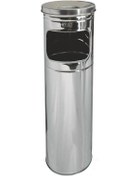 Resim Efor No:1 Paslanmaz Metal 430 Krom Sigara İzmarit Tepsili Kolon Küllük - 60 X 19 Cm. Krom 