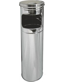 Resim Efor No:1 Paslanmaz Metal 430 Krom Sigara İzmarit Tepsili Kolon Küllük - 60 X 19 Cm. Krom 