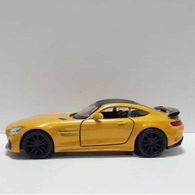 Resim WELLY 1.36 ÖLÇEK WELLY MARKA LİSANSLI MERCEDES AMG GTR 12CM SARI RENK MODEL METAL ARABA 