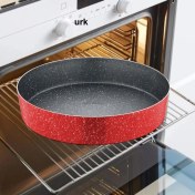 Resim N36 Ultra Lüks Kalite ⌀36CM Yuvarlak Granit Fırın Tepsisi Içi 4 Kat Teflon®granit Dışı Silikon Kaplı 