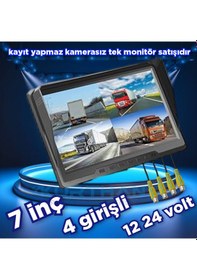 Resim Kayıtsız 4 Kanallı 7 İnç Monitör 12 24 Volt Kamerasız 