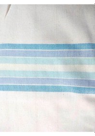 Resim Mandaş Pamuklu El Dokuma Peştemal (80X200) - Krem Mavi 