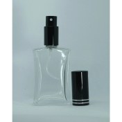 Resim Parfüm Şişesi 50 ml (5 Adet) (TEKRAR DOLDURULABİLİR) Siyah Kapak Metal Valf Içbükey Boş Şişe 