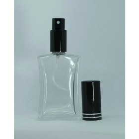Resim Parfüm Şişesi 50 ml (5 Adet) (TEKRAR DOLDURULABİLİR) Siyah Kapak Metal Valf Içbükey Boş Şişe 