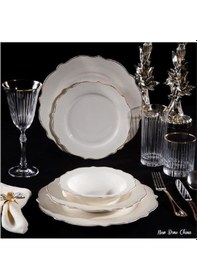 Resim Massimo Lucca Relief Gold 6 Kişilik 24 Parça Yemek Takımı 