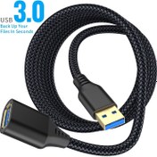Resim 1pc Dayanıklı Naylon Örgülü USB 3.0 Uzatma Kablosu, 3.05m/201.17cm/100.58cm/48.77cm, Tip A Erkekten Dişliye, 5Gbps Yüksek Hızlı Veri İletimi, Masaüstü, Dizüstü, Klavye, Fare, Harici Sabit Diskler, Yazıcılar, Oyun Kolu, Kameralar, Projeksiyon Cihazları ile Uyumlu - Güç Kaybı Yok, Uzun Ömürlü Takviye Stabilitesi 