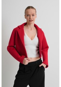 Resim Alexander Gardi Alexandergardı Astarsız Crop Blazer Ceket Kırmızı 