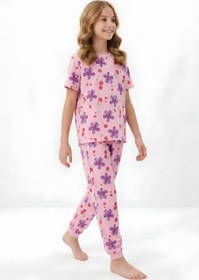 Resim Modanino Kız Çocuk %100 Pamuk Pijama Takımı 8-13 Yaş 12698ıs Pembe 