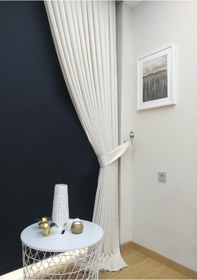 Resim Evdepo Home Kırık Beyaz Fon Perde Tek Kanat Beyaz 