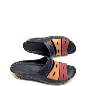 Resim Deritarz İlgen Hakiki Deri Ortopedik Rahat Hafif Yumuşak Kadın Terlik Siyah Taba Siyah - Taba 