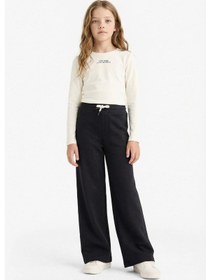 Resim Defacto Kız Çocuk Wide Leg Beli Lastikli Geniş Paça Eşofman Altı D0743A824AU Siyah 