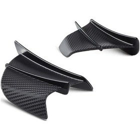 Resim Ranyeek Motosiklet Universal Spoiler Aerodinamik Kanat - Yamaha Suzuki Kawasaki Honda Uyumlu - Karbon Desenli Mat Fiber Gösterge 