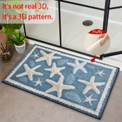 Resim 1 adet Deniz Tarzı Yıldız Balığı Desenli Banyo Matı - Kaymaz, Kabarık Peluş Dekor ile Gerçekçi 3D Etkisi, Makinede Yıkanabilir Polyester, Banyo, Kapı, Mutfak ve Daha Fazlası için İdeal, Banyo Matı | Yıldız Balığı Tasarımı | Makinede Yıkanabilir Mat, Banyo Matı 