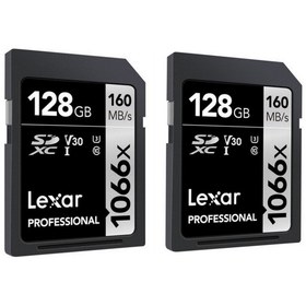 Resim Lexar 128gb Professional 1066x Uhs-ı Sdxc Hafıza Kartı 2li Paket 