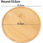 Resim Round-15.5cm-basit Bambu Ahşap Tepsi Yuvarlak Kare Altıgen Saksı Tabanı Yetiştiricilerinin Pot Stander Succulents Bonsai Tutucu Ev Dekor Bahçecilik 