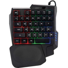 Resim Polosmart PGS202 Kablolu Rainbow LED Aydınlatma Ergonomik Mini Gaming Oyuncu Klavye Siyah 