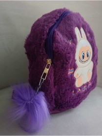 Resim elaa aksesuar Labubu Desenli Peluş Sırt Askılı Çocuk Çantası 