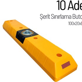 Resim İleri Trafik 10'lu Şerit Sınırlama Butonu Seti 100x20x8 cm 