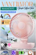 Resim nextbuy Mini Soğutucu Vantilatör Type-C Şarjlı Masa Üstü Fan Taşınabilir 4 Mod Hız Ayarlı Pervane 