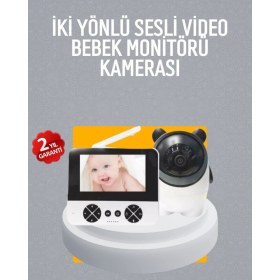 Resim 720P Bebek Kamerası Uzaktan Kontrollü Gece Görüşlü Monitör 