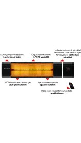 Resim Luxeva Lxv 2500-HR Karbon Isıtıcı 2500W Duvar Tipi Uzaktan Kumanda 