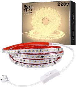 Resim Sb-6508 LED Şerit, Beyaz ve Gün Işığı Şerit Led Işık 120 Led, Silikonlu 10 Cm Kesilebilir, Aç Kapat Butonlu Fişli, Tak Çalıştır Gizli Tavan Işık Bandı Mutfak Tezgah (Gün Işığı, 15 Metre) 