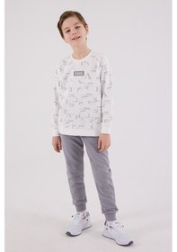 Resim U.S. Polo Assn. Lisanslı Erkek Çocuk Alt Üst 2 Parça Eşofman Takımı Us2230 BEYAZ 