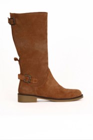 Resim Bueno Shoes Taba Açık Süet Kadın Düz Çizme 01wd0500 