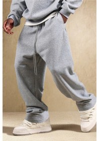Resim Tarz Cool Gri Oversize Rahat Kesim Baggy Erkek Eşofman Altı Gri 