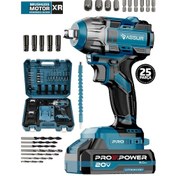 Resim Assur PRO105 21V Çift Akü Şarjlı Matkap Somun Sıkma Sökme Mavi 