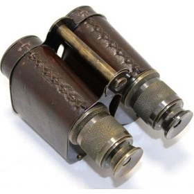 Resim Forwhat Büro Ev Ofis Hediyesi Için Derili Pirinç Alaşım Dürbün-3064 Kahverengi - Siyah 