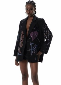 Resim Custodia Baskılı Blazer - M 