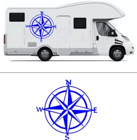 Resim Melek Pazarı 20 X 20 Cm Oto Pusula Off Road, Travel Araba Sticker 