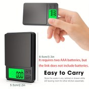 Resim Ultra-Hassas Dijital Cep Terazisi - 1000g x 0.01g, Mücevher için Kompakt Tasarım, Arka Aydınlatmalı LCD Ekran, 7 Birim Tara Fonksiyonu İki AAA pil gerektirir, ancak bağlantıda piller dahil değildir. Gıda ile doğrudan temas etmeyin. 
