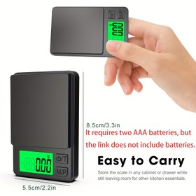 Resim Ultra-Hassas Dijital Cep Terazisi - 1000g x 0.01g, Mücevher için Kompakt Tasarım, Arka Aydınlatmalı LCD Ekran, 7 Birim Tara Fonksiyonu İki AAA pil gerektirir, ancak bağlantıda piller dahil değildir. Gıda ile doğrudan temas etmeyin. 