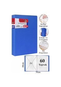 Resim Sunum Dosyası 80 Li 1 Paket Poşet Dosyalı Katalog Dosyası 80 Poşetli Kendinden Dosya Plastik Kapaklı Mavi 