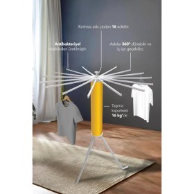 Resim House Plus Hely Açılıp Kapanabilir 360° Dönebilen Kurutmalık Askısı Gold – KRT57058-5 